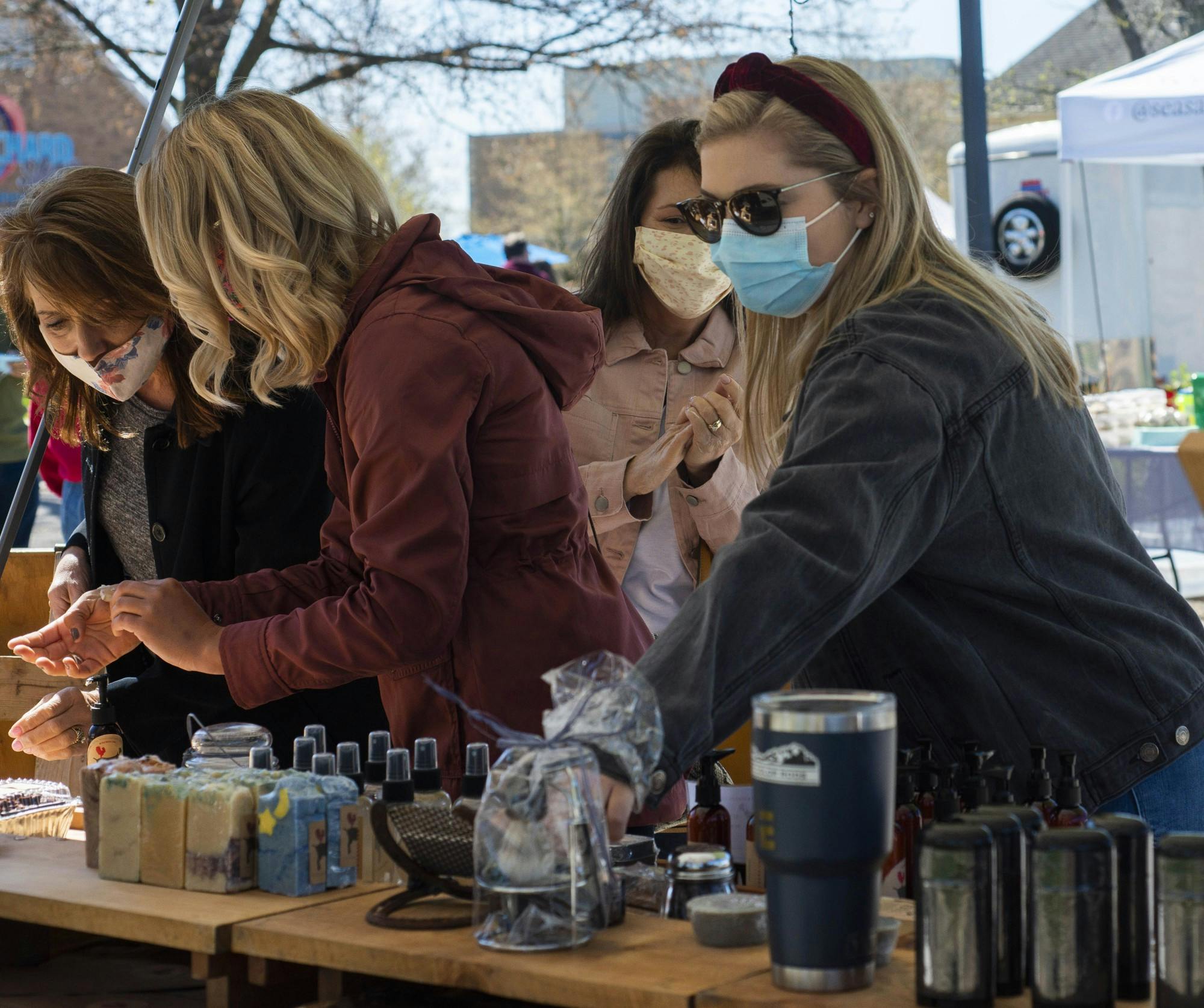 Minnetrista Farmers Market customers browse vendors&#x27; products May 8, 2021. Catherine Reynolds, Minnetrista Farmers Market manager, said she expects about 3,000 people per week to visit the market this summer. Breanna Daugherty, Photo Provided