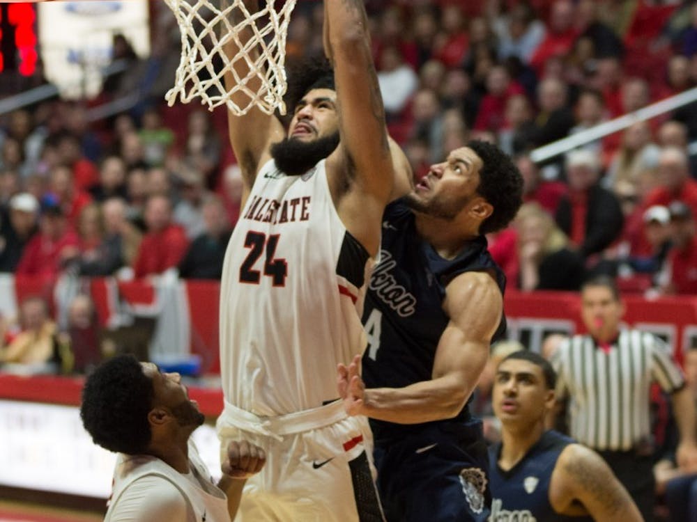 Ball State mens basketball beat Akron 111-106 Jan. 27 in John E. Worthen Arena. The Cardinals won in double overtime.&nbsp;