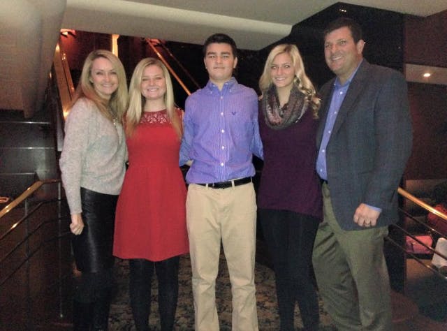 Dana, Morgan, Jack, Avery and Steve Polizzi spent a year in and out of Riley Hospital for Children after Jack was diagnosed with leukemia before his freshman year of high school. Inspired by what she saw in the hospital, Morgan joined Ball State's Riley Relations Committee. PHOTO PROVIDED BY MORGAN POLIZZI