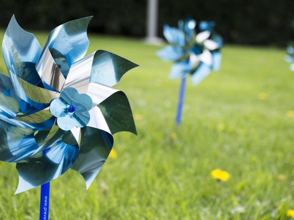 Up to 10,000 blue pinwheels have been placed around Delaware County to help promote National Child Abuse Prevention Month throughout April. In addition to the pinwheels, PCA has billboards, information booklets and events to help start a dialog in the community. Kaiti Sullivan // DN