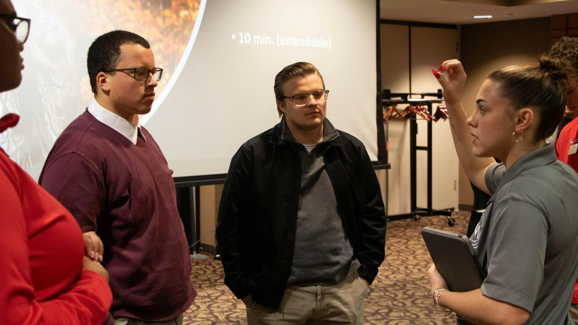 Caucus meeting to discuss on what to do for possible future legislation on Nov. 12, 2025. Landon Jones,DN