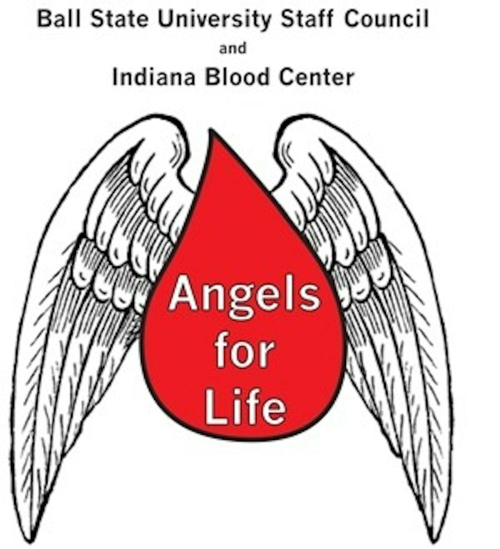 The Ball State Staff Council is partnering with the Indiana Blood Center for the ninth&nbsp;annual Angels for Life blood drive.&nbsp;The blood drive will take place in Pruis Hall&nbsp;on Sept. 14 and 15 from 9 a.m. to 4 p.m.&nbsp;http://cms.bsu.edu/about/administrativeoffices/staffcouncil/angelsforlife // Photo Courtesy