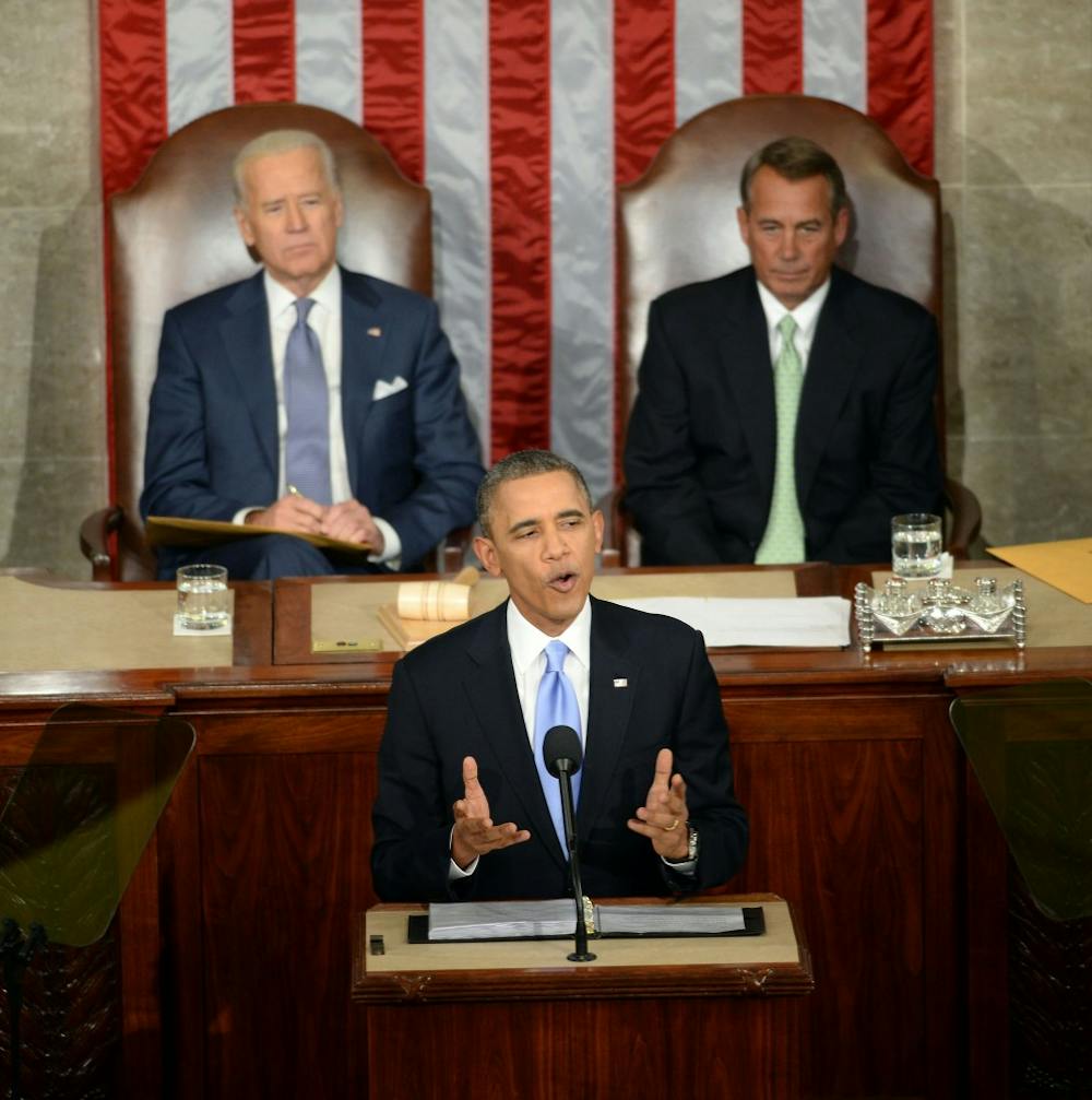 President Barack Obama gives his State of the Union address Jan. 28 on Capitol Hill in Washington, D.C. MCT PHOTO