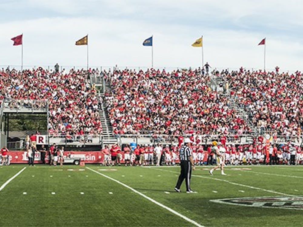 Attendees pack the student section during the football game against the University of Toledo on Saturday. The game had the highest attendance since 2008, with 18,329 people. DN PHOTO JONATHAN MIKSANEK
