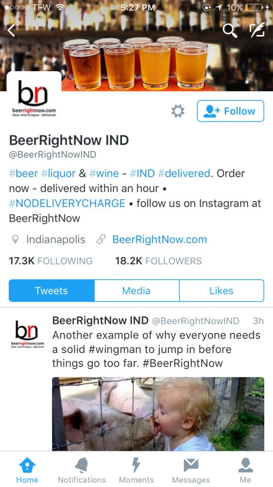 Beer Right Now started in 2008 in Philadelphia and has expanded into bigger cities like New York City and Los Angeles. The company is an online delivery service that brings alcohol to customers' doors. PHOTO COURTESY OF BEER RIGHT NOW TWITTER