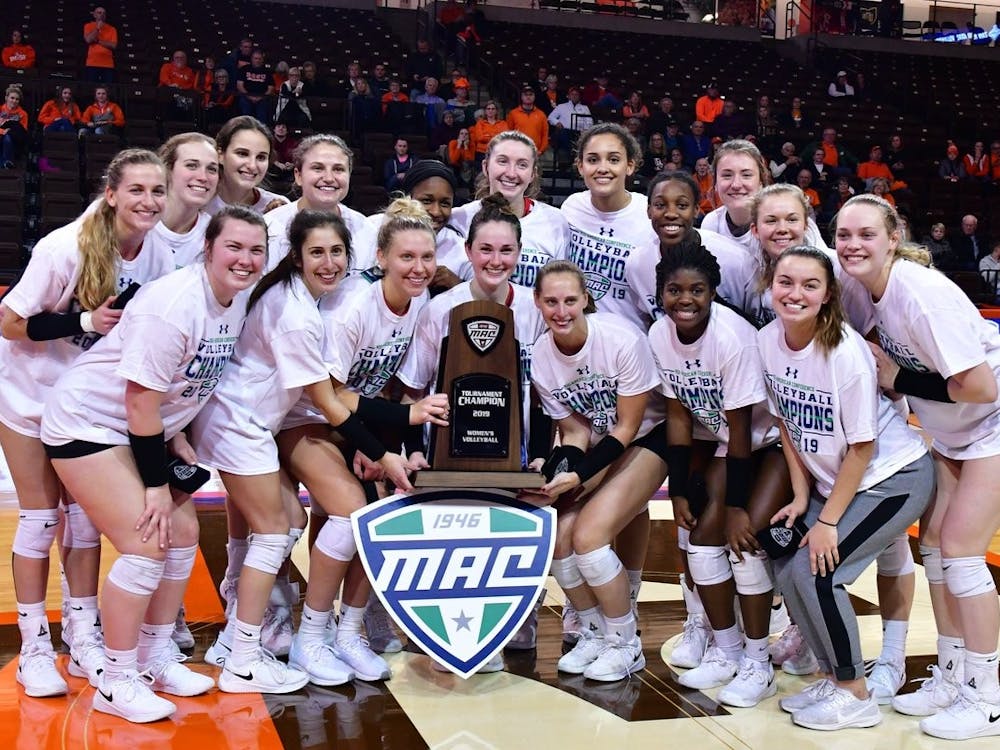 Ball State Women's Volleyball clinched its first Mid-American Conference title in 17 years over Bowling Green, 3-2, Saturday in Bowling Green. The Cardinals find out their NCAA Tournament opponent Dec. 1. Photo Courtesy of Ball State Athletics &nbsp;