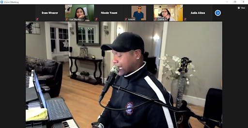Javier Colon, the first winner of NBC’s &quot;The Voice,&quot; performs audience-requested songs at University Program Board&#x27;s &quot;House of Melanin&quot; event Feb. 24, 2021. Colon was one of three performers at the event. Evan Weaver, Screenshot Capture