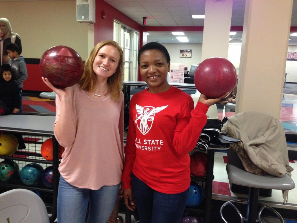 Christine Munsell and Justine Waluvengo were matched in the Friendship Families program, which pairs an international student with a student or family from Muncie. They do monthly activities together as part of the program. Photo provided