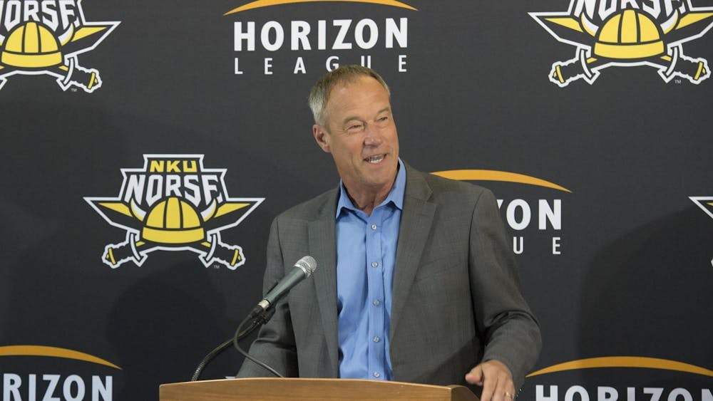 Ken Bothof at a Northern Kentucky University press conference Jan. 5. Bothof was  been named the interim director of athletics for Ball State University Sept. 9. Northern Kentucky University Athletics, Photo Courtesy