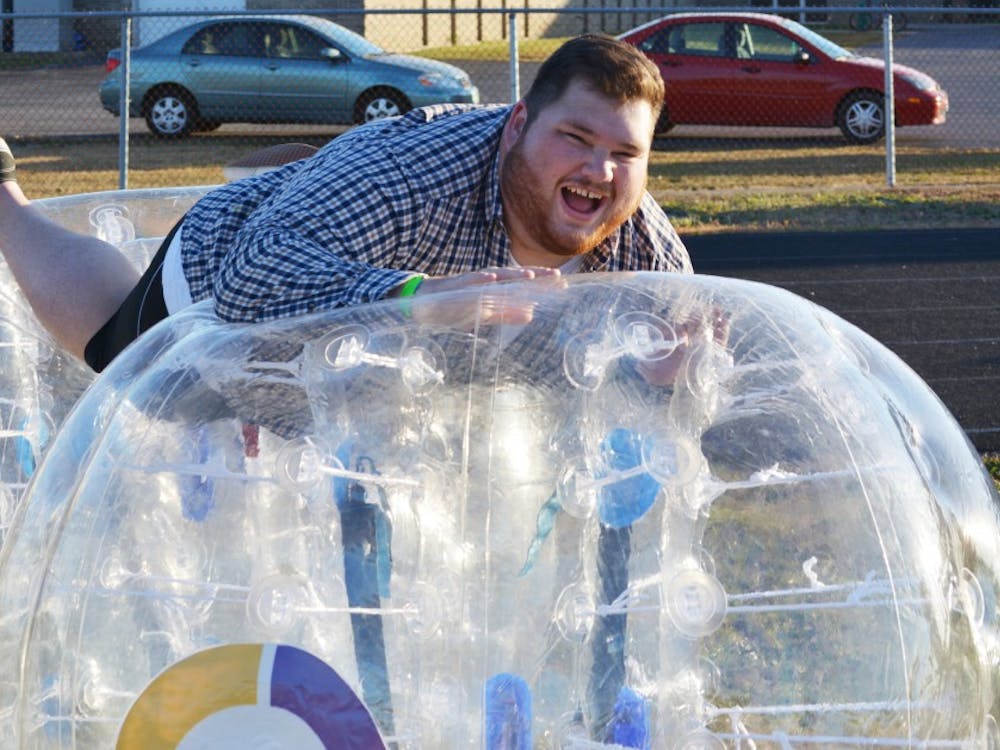 Teams came head to head on Wednesday, October 14 at Northside Middle School for Kickin' it with Kappa Delta and Lambda Chi Alpha, Ball State's first bubble soccer tournament. DN PHOTO BROOK HAYNES