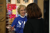 Indiana State Representative Sue Errington speaks to interviewer Nov. 5 at Common Market. Isabella Kemper, DN