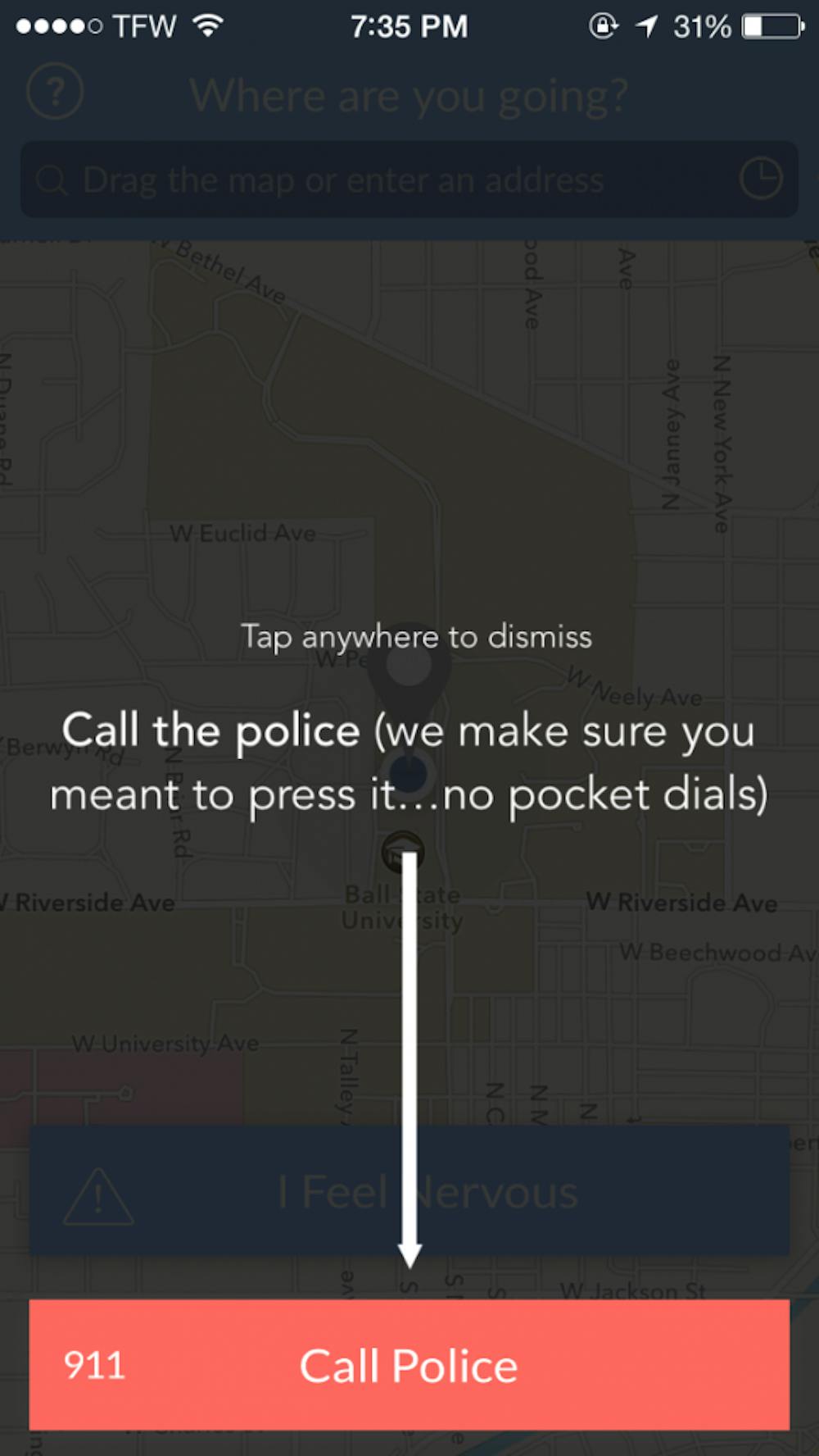 <p>Five students at the University of Michigan created a free app, Companion, to help people feel safer while walking home. Companion allows you to notify a friend if you feel nervous and call 911. PHOTO COURTESY OF COMPANION</p>