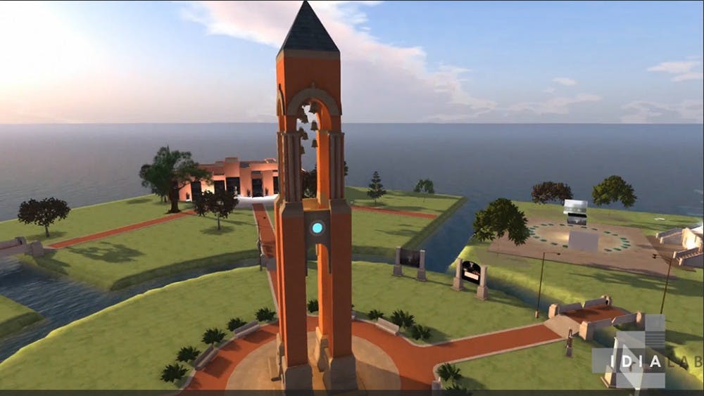 <p>Ball State’s Institute for Digital Intermedia Arts (IDIA) developed REDgrid, a similar concept to the Sims, that can aid students in digital learning. Students can create avatars and walk around a virtual campus like Ball State as shown above. PHOTO COURTESY OF IDIALAB.ORG</p>