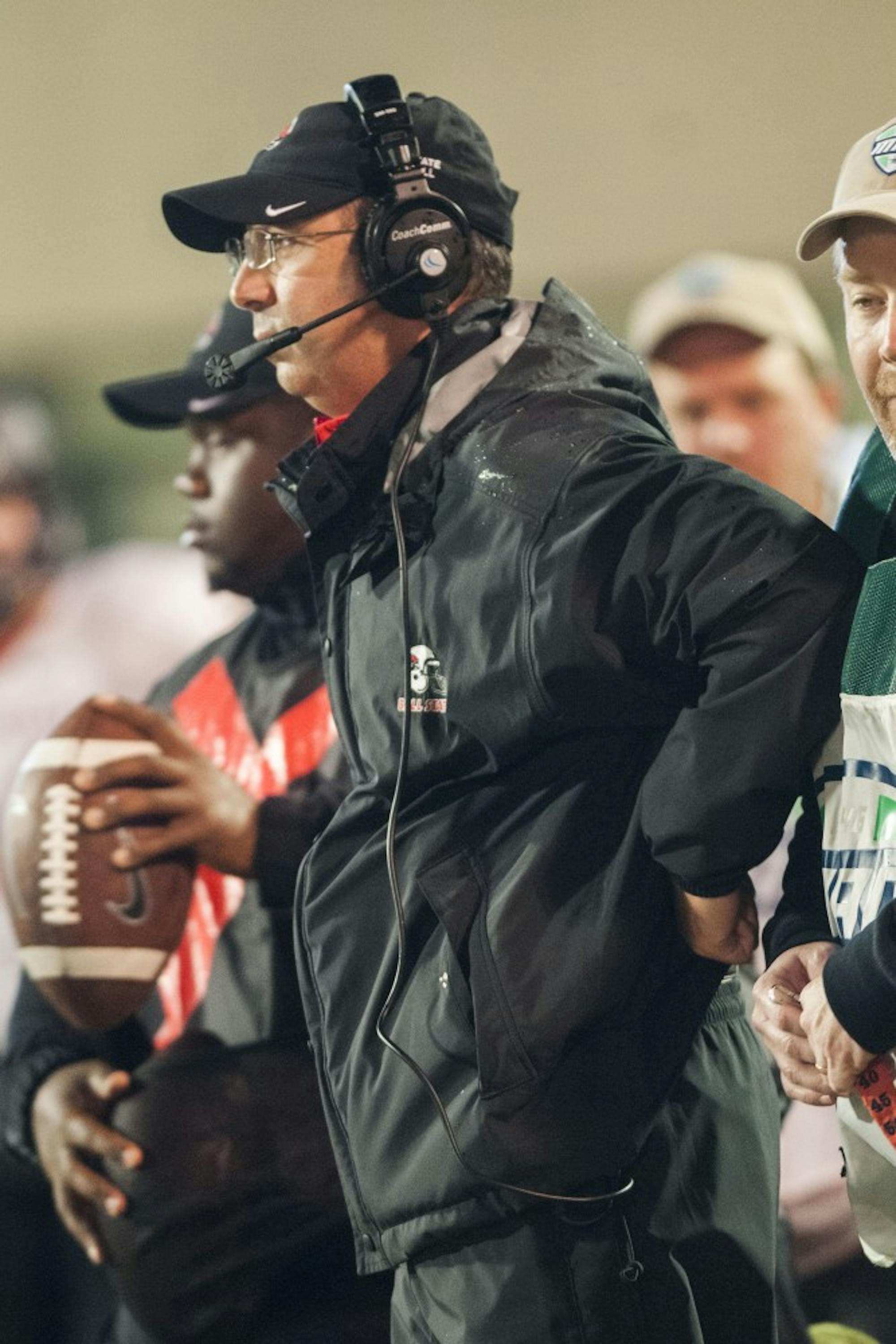 Coach Pete Lembo watches the game unfold against Toledo at the Glass Bowl on Sept. 20. DN PHOTO JONATHAN MIKSANEK