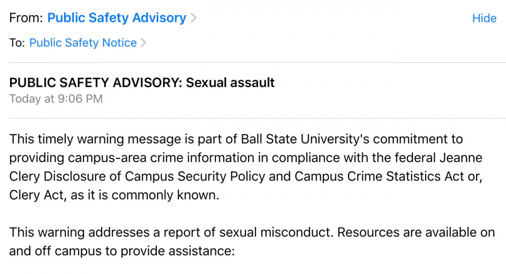 This is an email that was sent out by the university to students regarding the incident.