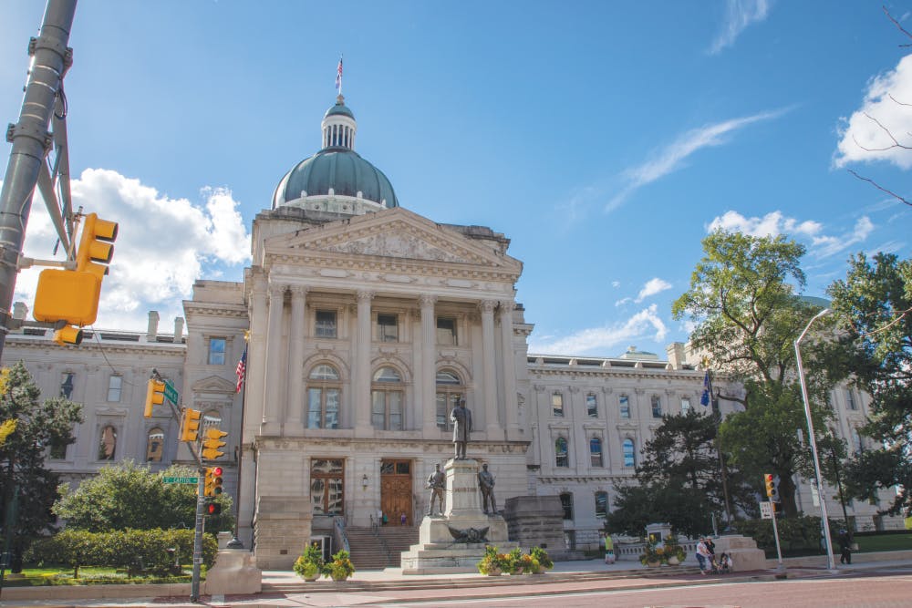 <p>The Indiana Statehouse in downtown Indianapolis. <strong>Eric Pritchett, DN</strong></p>