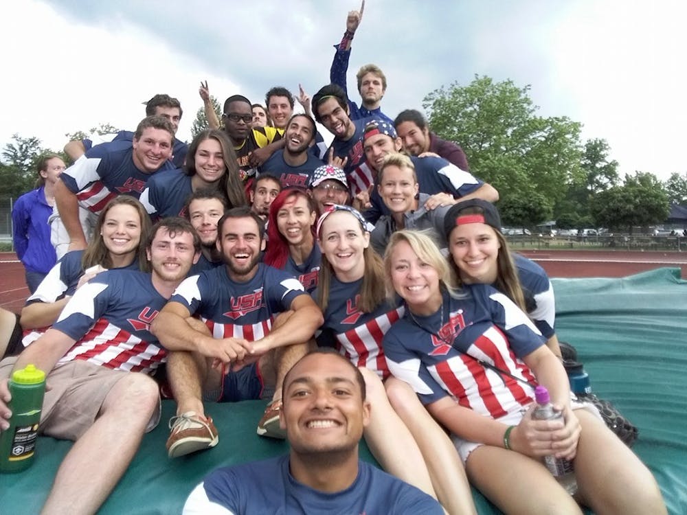 Tyler Walker, a beater, and Jason Bowling, a seeker, for the Ball State&nbsp;Quidditch Team traveled to Germany on July 23 and 24&nbsp;for the Quidditch World Cup.&nbsp;PHOTO PROVIDED BY TYLER WALKER