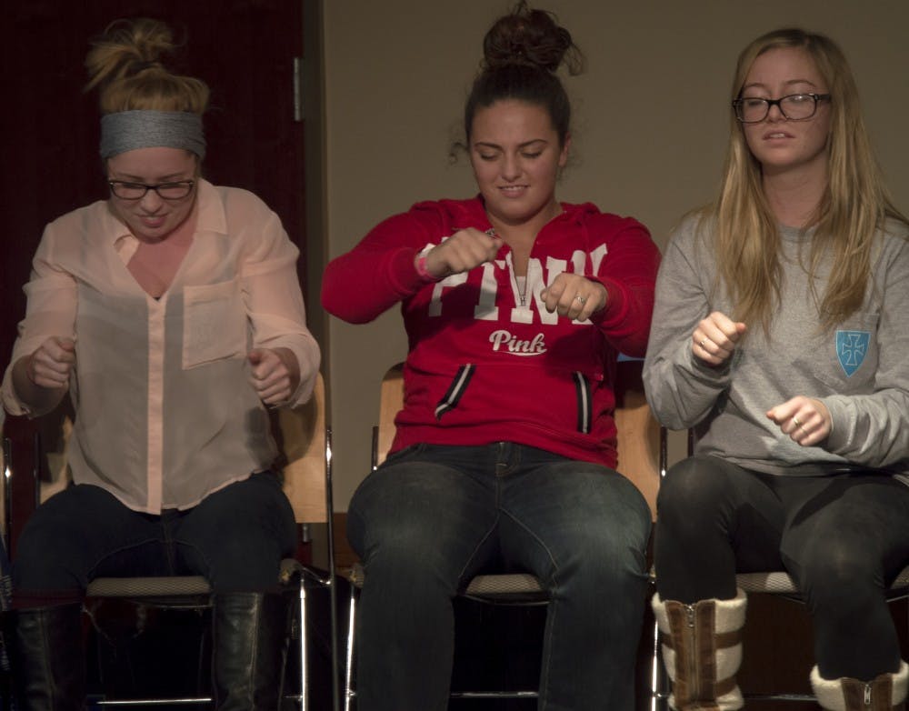 Frederick Winters performed a hypnosis show on Jan. 14 at the L. A. Pittenger Student Center. DN PHOTO TERENCE LIGHTNING
