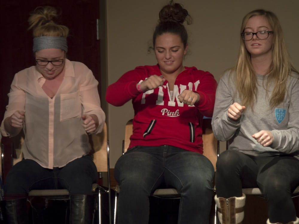 Frederick Winters performed a hypnosis show on Jan. 14 at the L. A. Pittenger Student Center. DN PHOTO TERENCE LIGHTNING