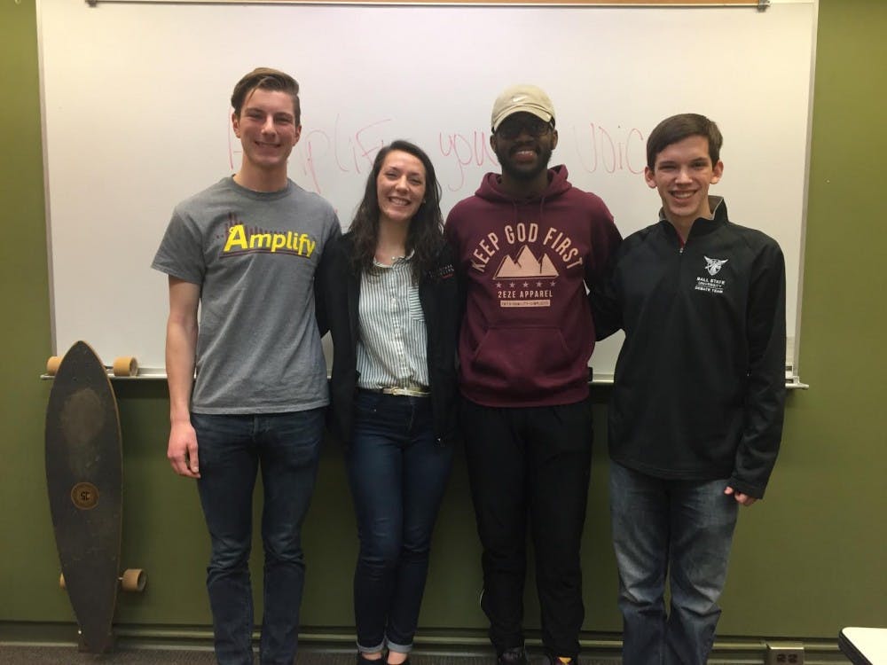 <p>Amplify won the 2018 Student Government Association elections Feb. 27. The slate which is made of Isaac Mitchell, president; Matt Hinkleman, vice president; Kyleigh Snavely, secretary; Jalen Jones, treasurer; and Jalen Jones, secretary, ran unopposed. <strong>Liz Rieth, DN Photo</strong></p>