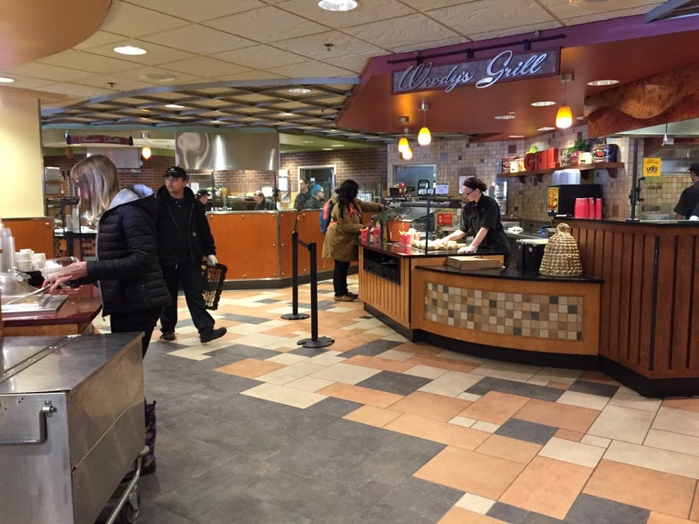 When high school students visit Ball State, the tour guides often tell them to avoid the Atrium around noon. Other dining halls like Woodworth Commons are less busy than the Atrium around that time. DN PHOTO SAMANTHA BRAMMER