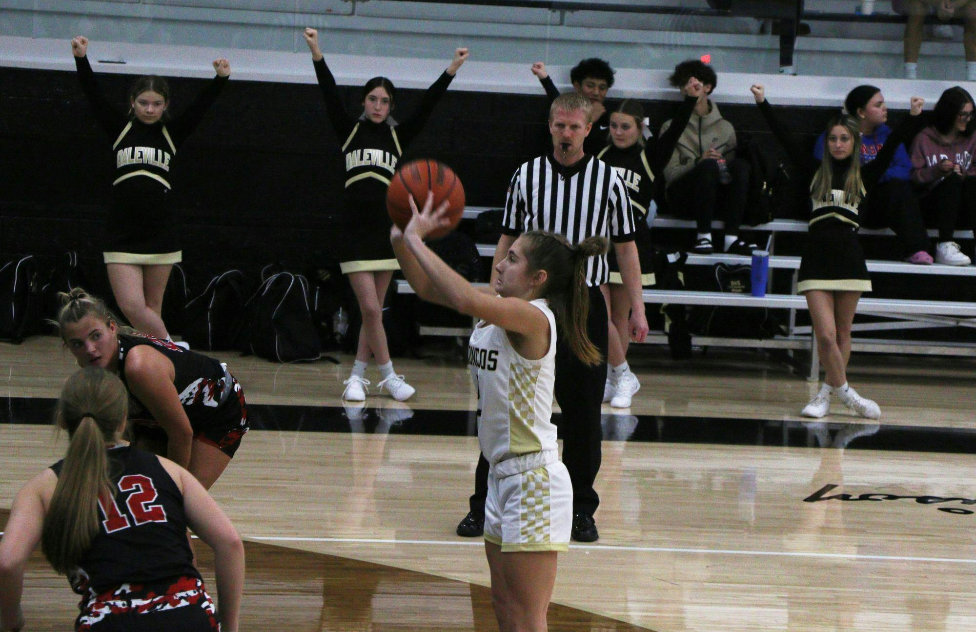 Daleville sophomore Makenna Corbin shoots a free throw Nov. 14 in a game against Knightstown at Daleville Junior/Senior High School. Kyle Stout, DN.