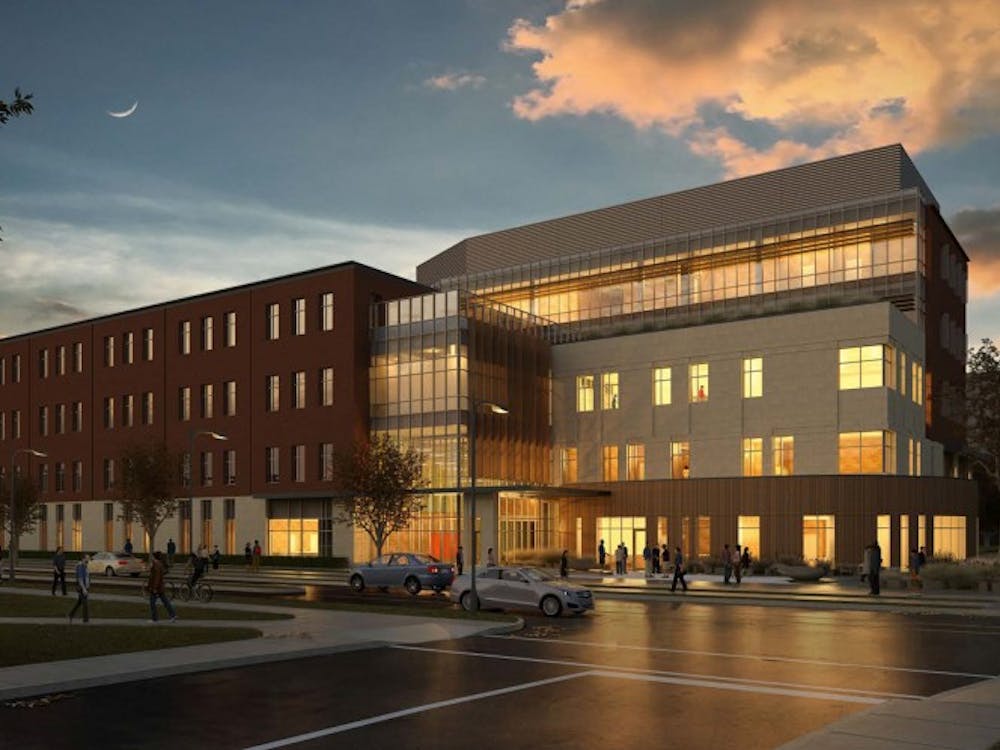 Shown above is a rendering of the new health professions building at night.&nbsp;The Board of Trustees announced the construction of the new health building on the corner of Riverside and Martin on Dec. 16.&nbsp;The 167,000 square-foot building will cost $62.5 million and will house the college of health, a clinic, spaces for classrooms, program spaces and an outdoor quad.&nbsp;Joan Todd&nbsp;// Photo Provided