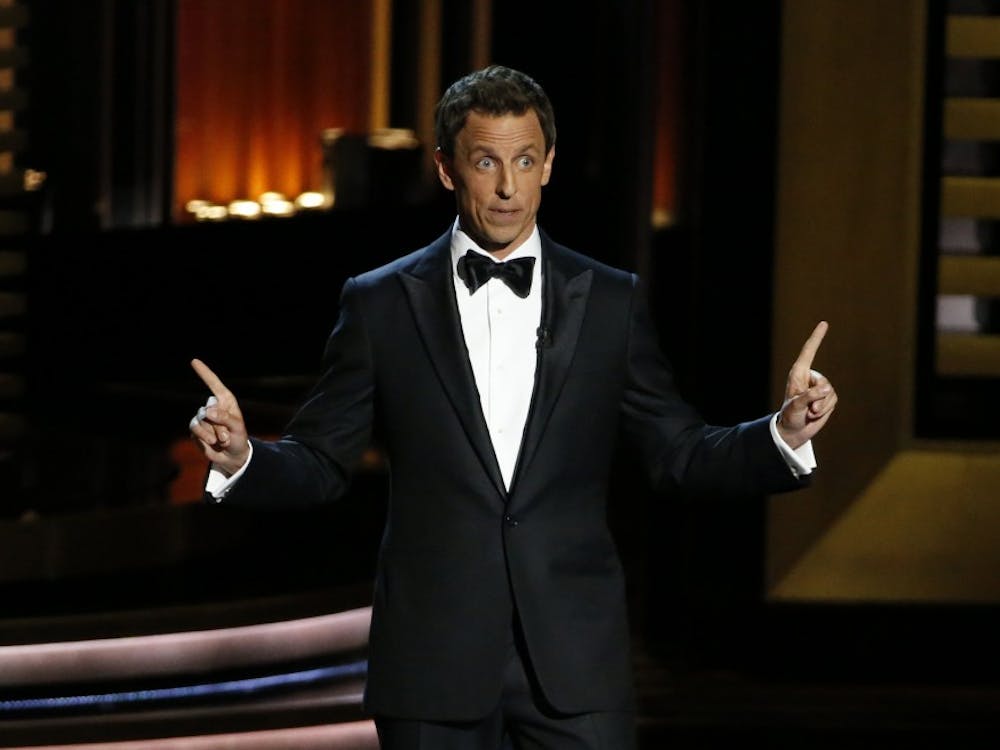 Seth Meyers during the 66th Annual Primetime Emmy Awards on Aug. 25 at the Nokia Theatre in Los Angeles. Meyers was host of the Emmys. MCT PHOTO