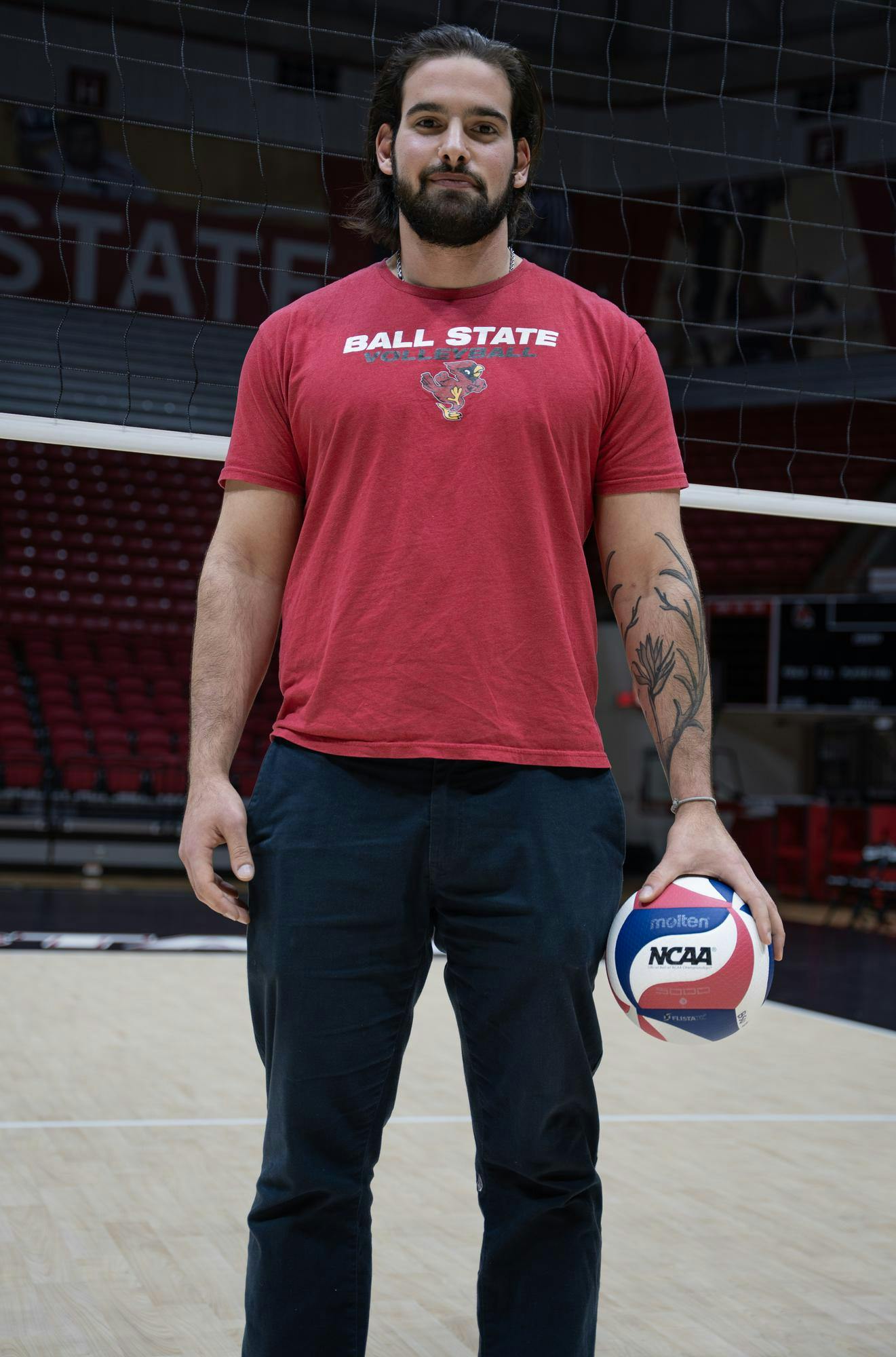 Senior Ball State men’s volleyball player Eyal Rawitz poses for a photo Jan. 8 in Worthen Arena. Kyle Ingermann, DN