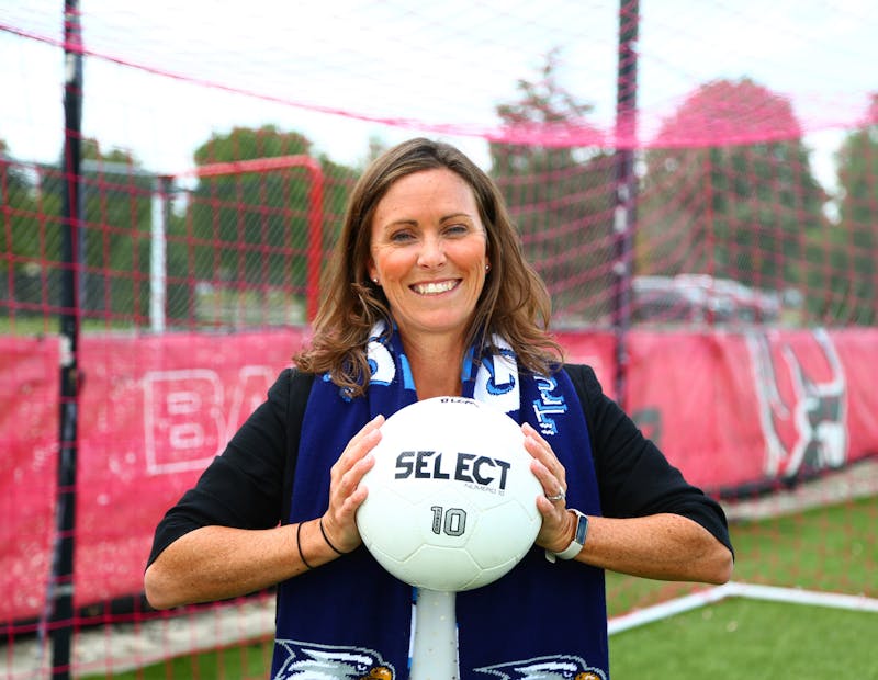 Lindsey Blom poses for a photo Sept. 13 at Briner Sports Complex. Blom has worked for Ball State for 15 years. Mya Cataline, DN