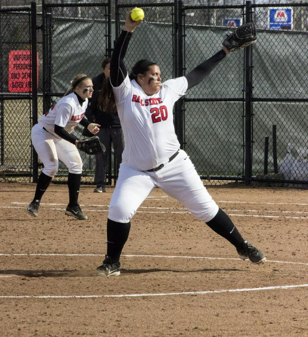 Sophomore pitcher Jocelyn Rivera pitches against IPFW March 18 at the Softball Field at the First Merchants Ballpark Complex.  DN PHOTO MAKAYLA JOHNSON