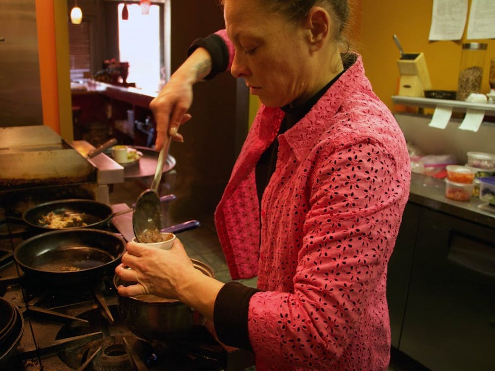 Jamie Burge cooks each meal with perfection at Harmony Café in Muncie, Indiana Jan. 18, 2018 (NEWS 397/Mara Semon).