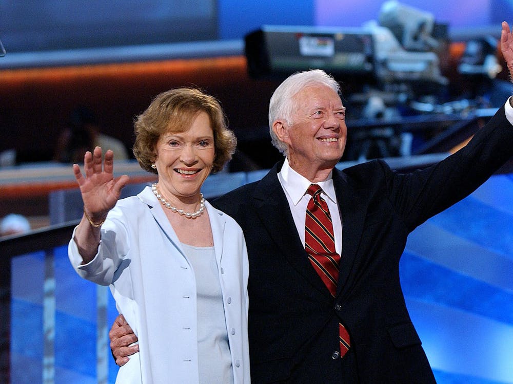 Jimmy and Rosalynn Carter at the Democratic Convention June 26, 2004. Olivier Douliery/ABACA, Tribune Content Agency
