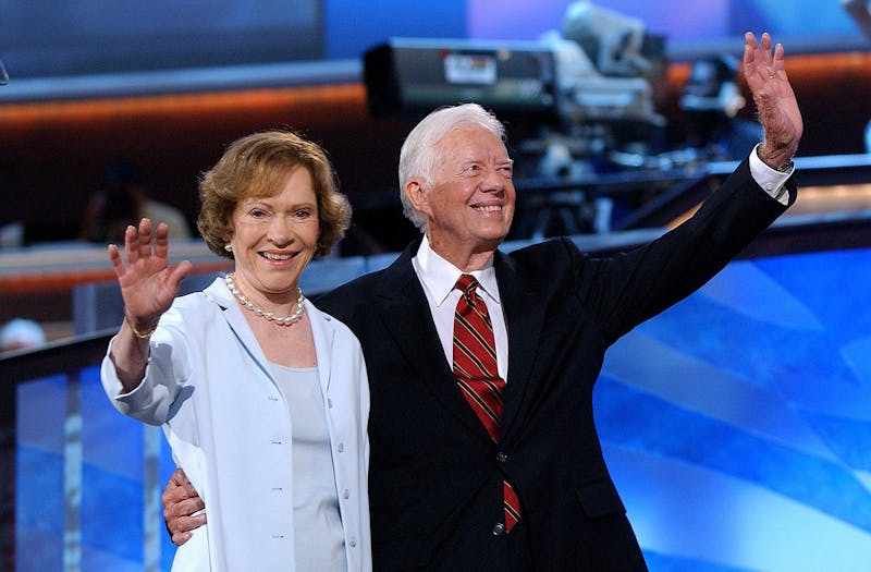 Jimmy and Rosalynn Carter at the Democratic Convention June 26, 2004. Olivier Douliery/ABACA, Tribune Content Agency