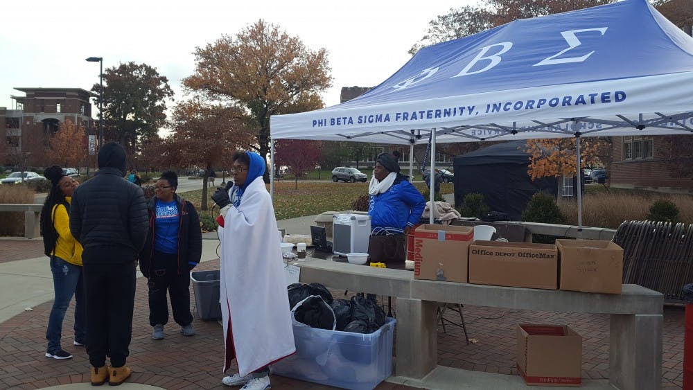 Ball State's Phi Beta Sigma sleeps out to bring homelessness awareness