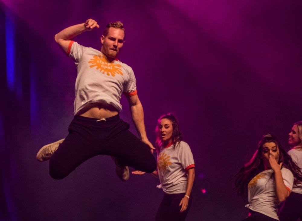 The annual Air Jam competition took place at John R. Emens Auditorium on Oct. 20, 2016. The competition consisted of two shows, with dance company Outlet winning overall at 7 p.m. and the University Singers winning overall at 9 p.m. Outlet won overall for the night with the highest score. Reagan Allen, DN File