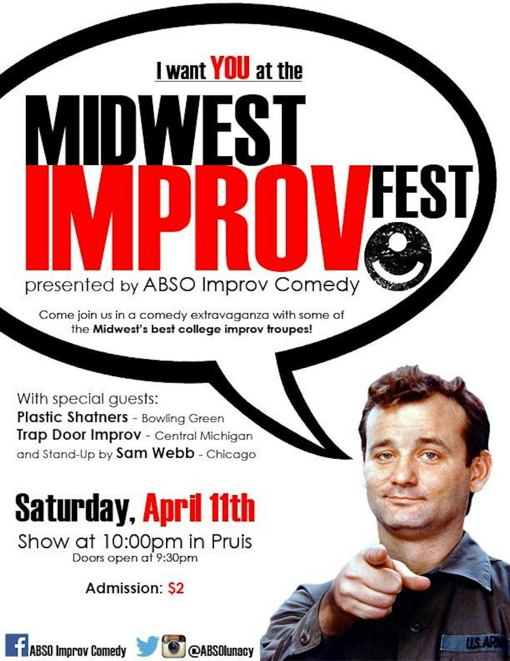 <p>ABSO Improv Comedy decided to create Midwest Improv Fest after performing at Music &amp; Memory's "A Night to Remember." The festival begins at 10 p.m. on Saturday, April 11 and the show costs $2. <em>PHOTO PROVIDED BY ABSO IMPROV COMEDY</em></p>