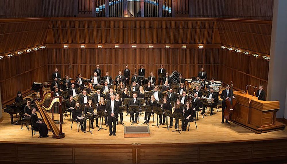 <p>The Ball State University Wind Ensemble was one of nine university ensembles throughout the United States chosen to perform at the&nbsp;College Band Directors National Association national conference in 2017.&nbsp;<i style="background-color: initial;">PHOTO COURTESY OF BALLSTATEBANDS.COM</i></p>