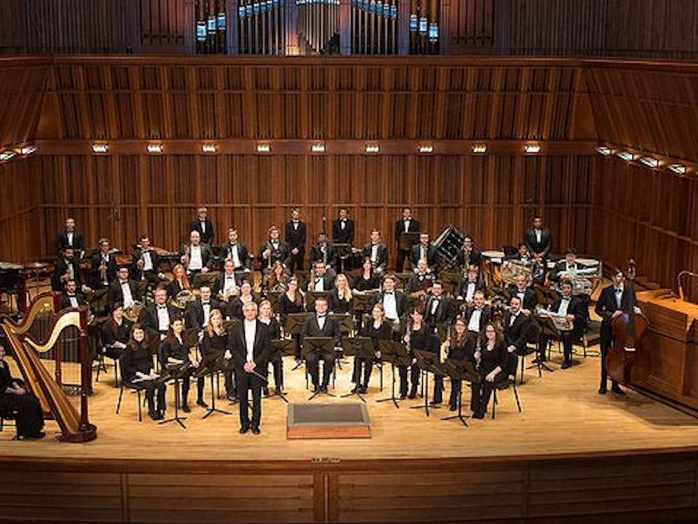 The Ball State University Wind Ensemble was one of nine university ensembles throughout the United States chosen to perform at the&nbsp;College Band Directors National Association national conference in 2017.&nbsp;PHOTO COURTESY OF BALLSTATEBANDS.COM