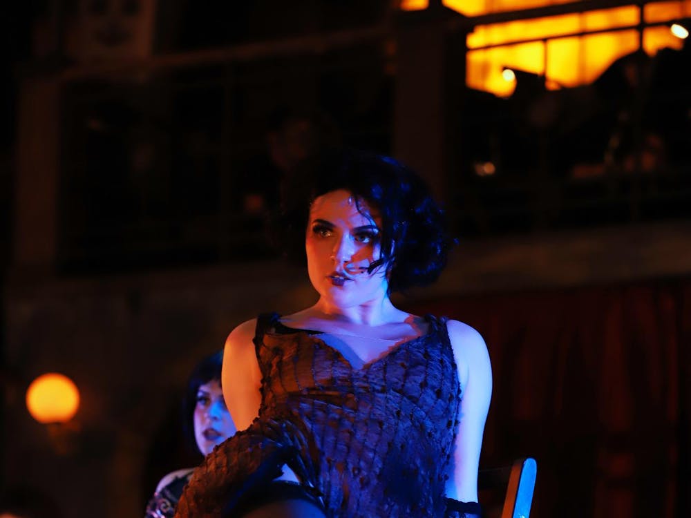 Lillian Leslie, who plays Frenchie, preforms during the song "Mein Herr" in Cabaret at University Theatre April 18. Frenchie is a Kit Kat Girl. Olivia Ground, DN