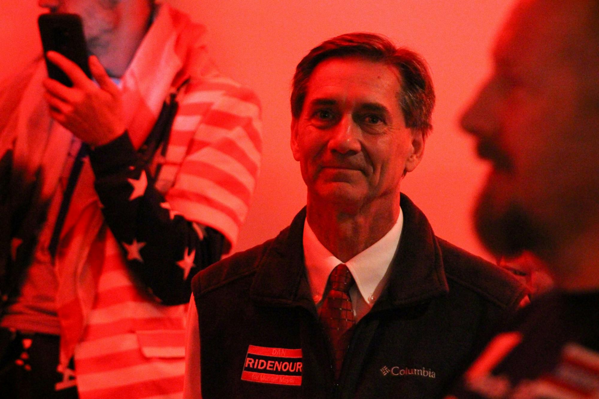 With more than 60 percent of the popular vote, Dan Ridenour (R) will become Muncie's first mayor of the next decade. Ridenour defeated his Democratic opponent Terry Whitt Bailey by more than 2,800 votes. Bailey Cline, DN