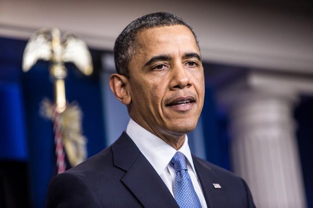 President Barack Obama makes a statement following passage by the House of Representatives for tax legislation on Tuesday, January 1, 2013, in Washington, D.C. (Pool photo by Brendan Hoffman/Getty Images via Abaca Press/MCT)