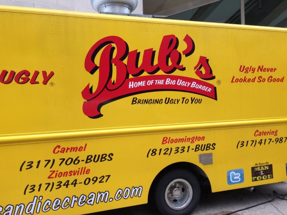 Matt Frey, the founder and CEO of Bub's Burgers, visited Ball State on Jan. 26. Frey, spoke to a several hundred business students as well as served them all burgers out of the Bub's food truck. Robby General // DN