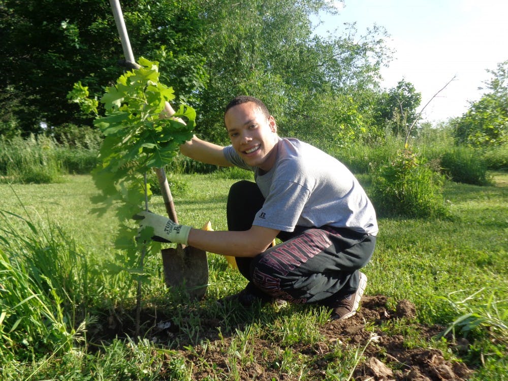 Aaron Thomas works at the Oakwood Retreat Center at Rainbow Farm in Selma, Ind. Thomas was working in Chicago before he decided to participate in WWOOF. PHOTO PROVIDED BY AARON THOMAS