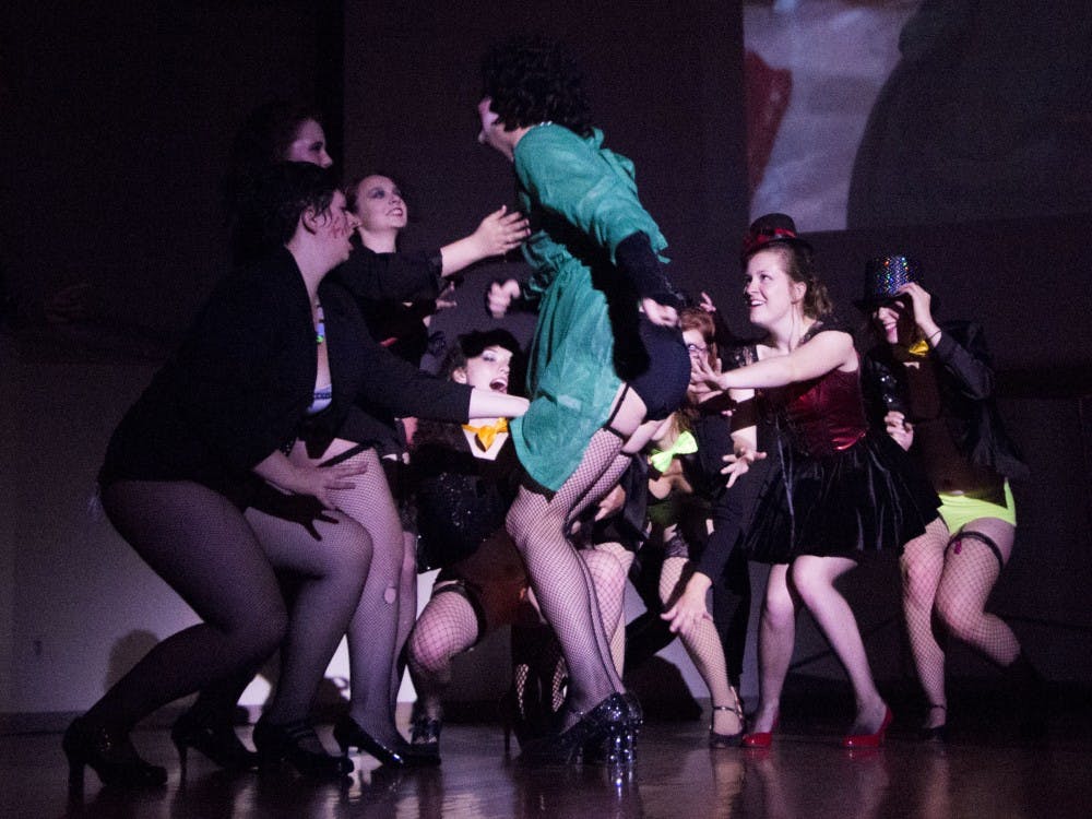 Transylvanians react to Dr. Frank N. Furter during "The Rocky Horror Picture Show" on Oct. 31 in Pruis Hall. DN PHOTO TAYLOR IRBY