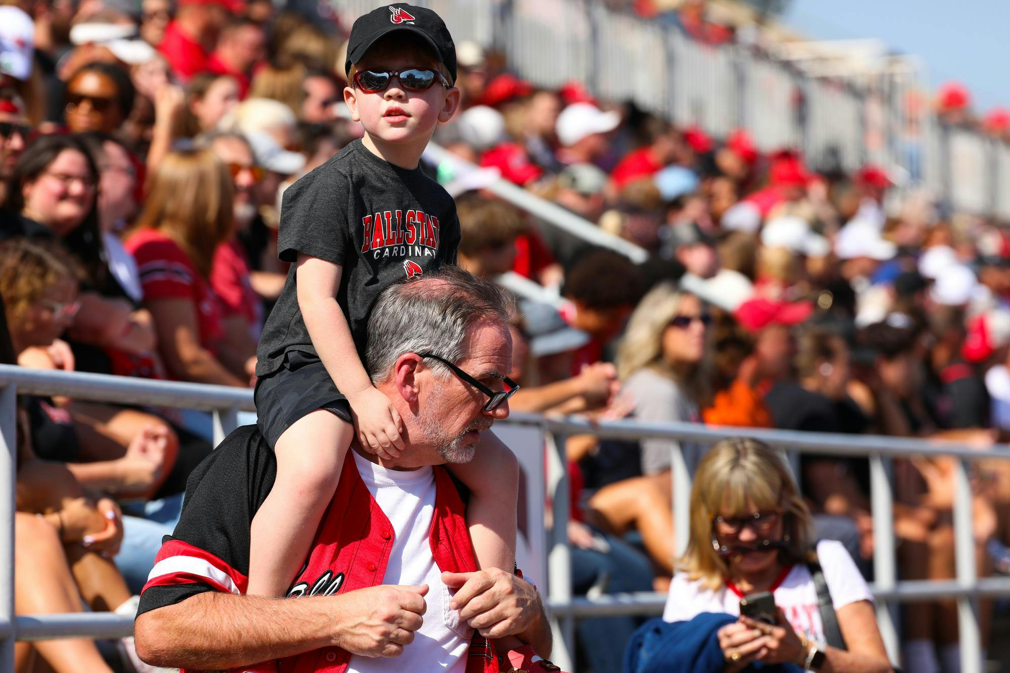 Ball State fans at the game Oct. 5 at Scheumann Stadium. Ball State family weekend was Oct. 4-6. Isabella Kemper, DN