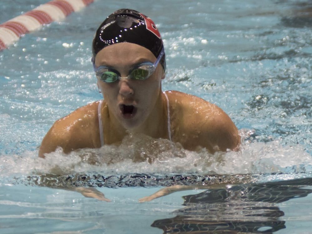 Ball State's women's swim and dive team will compete against MAC opponent Miami University Dec. 1 to 3. The Cardinals won against Grand Valley State 151-149 last weekend, making the team's record 2-3 and 0-2 in conference. Terence K. Lightning Jr. // DN File