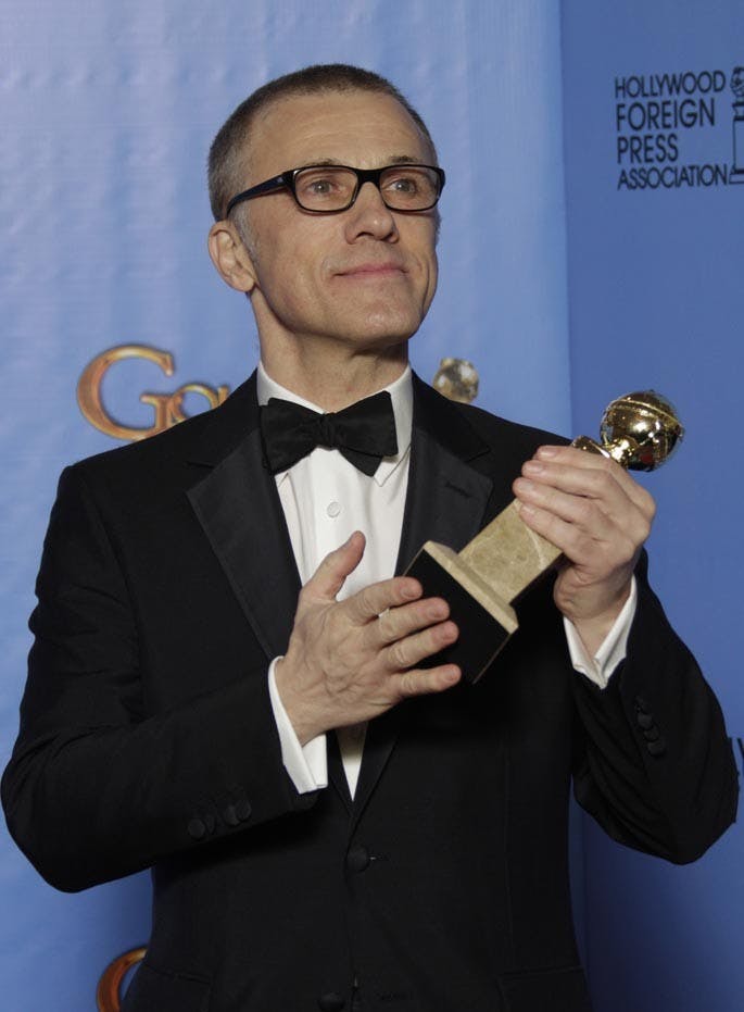 Christoph Waltz backstage at the 70th Annual Golden Globe Awards show at the Beverly Hilton Hotel on Sunday, January 13, 2013, in Beverly Hills, California. (Lawrence K. Ho/Los Angeles Times/MCT)