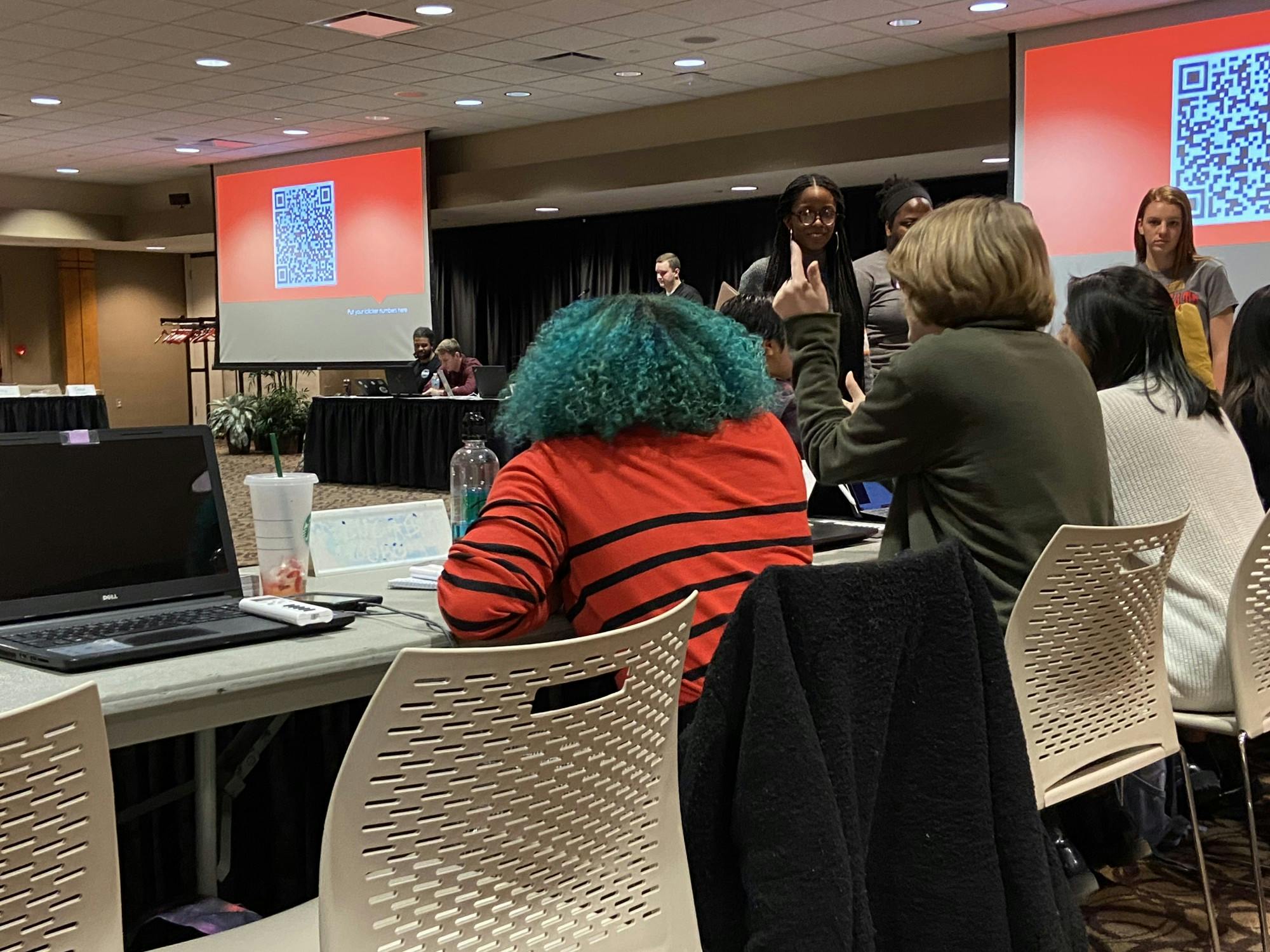 The Student Government Association's Diversity and Multicultural Committee discusses the student forum scheduled for Jan. 29, 2020, regarding the Jan. 21 classroom incident at Ball State. Jordyn Blythe, the committee's chair is the moderator for the forum. Grace McCormick, DN