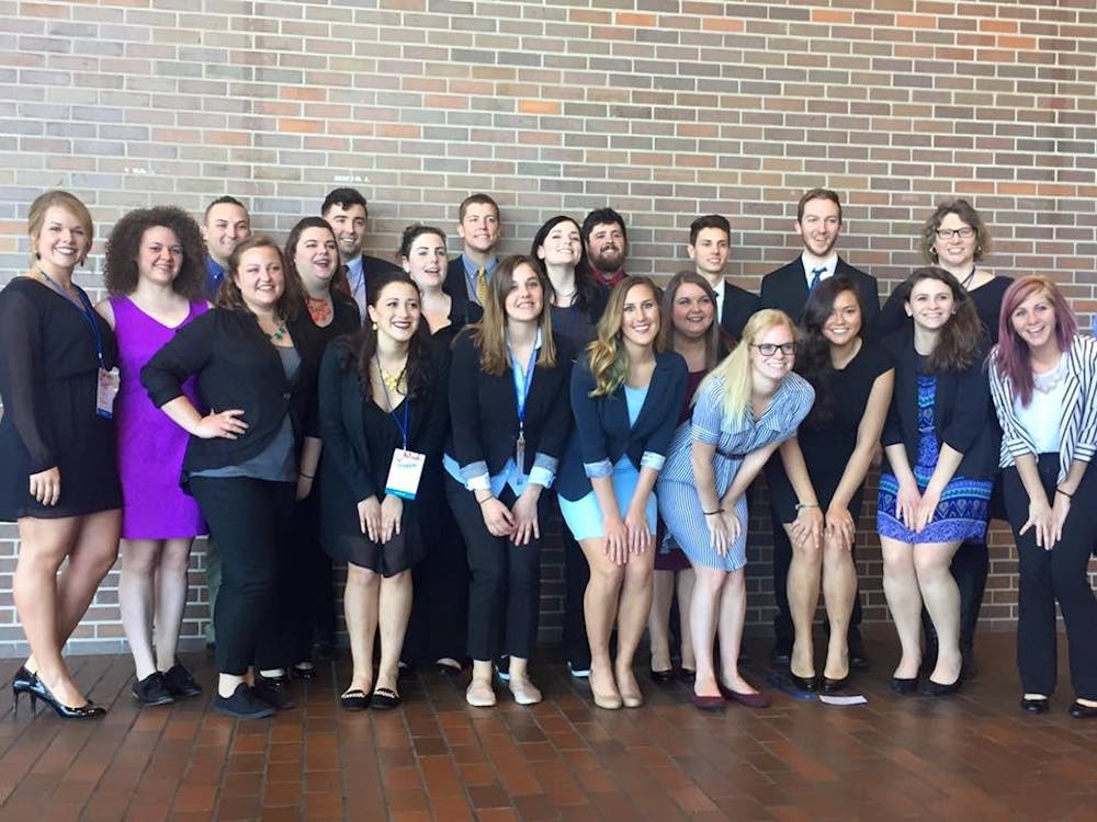 <p>The Ball State chapter of the American Advertising Federation will be moving onto semi-nationals after placing first in the district at the National Student Advertising Competition. More than 40 students had a hand in getting first place on April 15. <em>PHOTO PROVIDED BY MICHELLE O'MALLEY</em></p>
